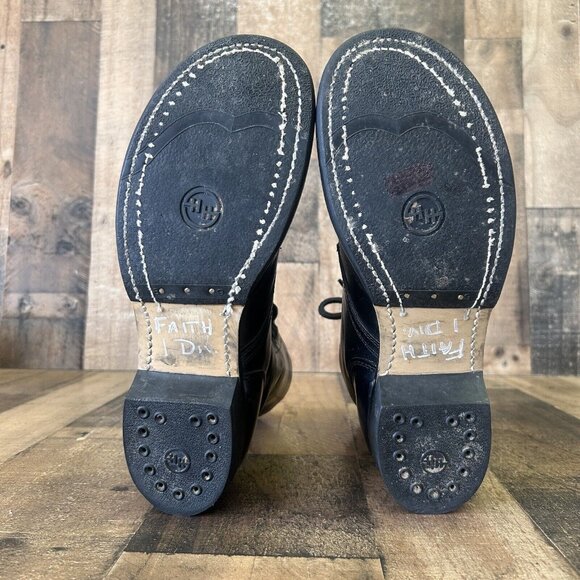 Double H 975 Vintage Cap Toe Black Jump Boots Mens 8 D - Picture 2 of 12